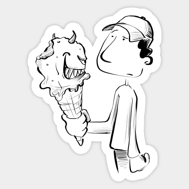 Evil Ice cream Sticker by Jason's Doodles